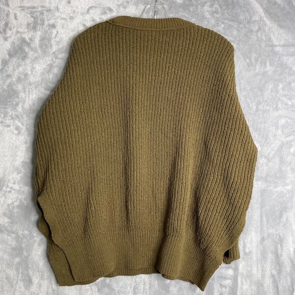 Aerie‎ Oversized Sweater Womens M Olive Green Chunky Knit Relaxed Fit Slouchy - Picture 2 of 11
